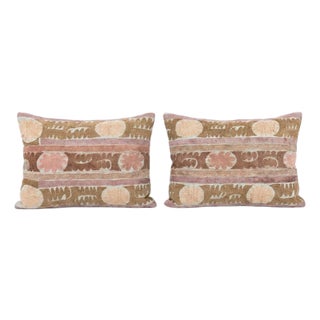 Garden Floral Suzani Pillow Cover 21'' X 25'' - Set of Two For Sale
