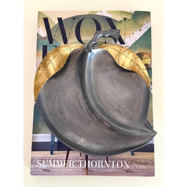 Asian Vintage Saks Fifth Ave Asian Brass Peach Bowl For Sale - Image 3 of 10