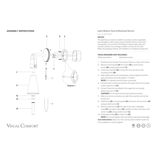 Modern Ian K. Fowler for Visual Comfort Signature Larkin Medium Conical Bracketed Sconce in Hand-Rubbed Antique Brass with Clear Glass For Sale - Image 3 of 3