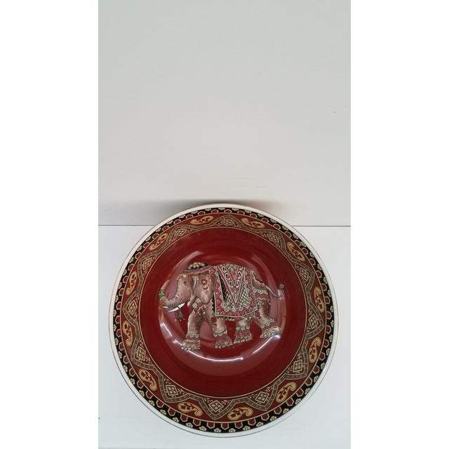 Ceramic Chinoiserie Decorative Elephant Bowl. Painted With High Gloss Enamel and Gold Gilt. The Elephant is Very Fancy....