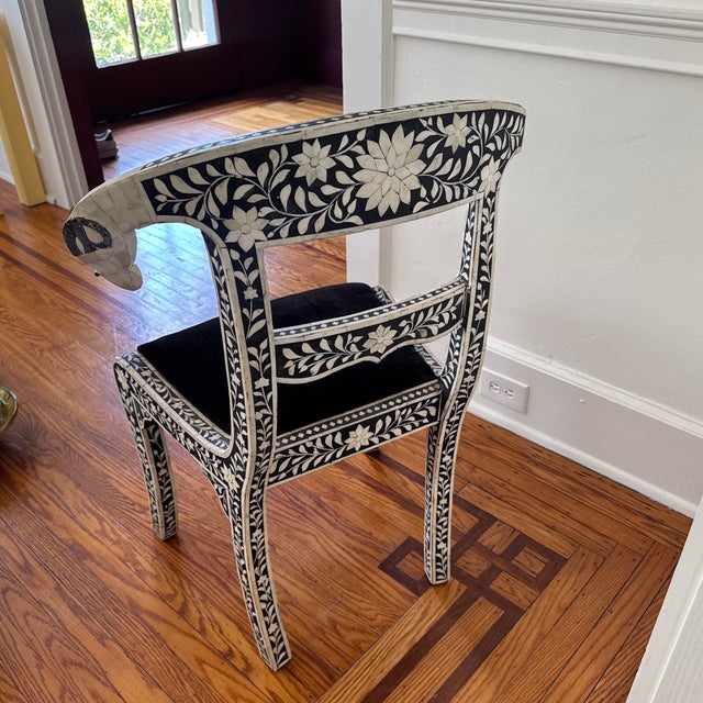 1920’s Anglo-Indian Mughal Inlaid Side Chair With Ram's Head For Sale In Jacksonville, FL - Image 6 of 7