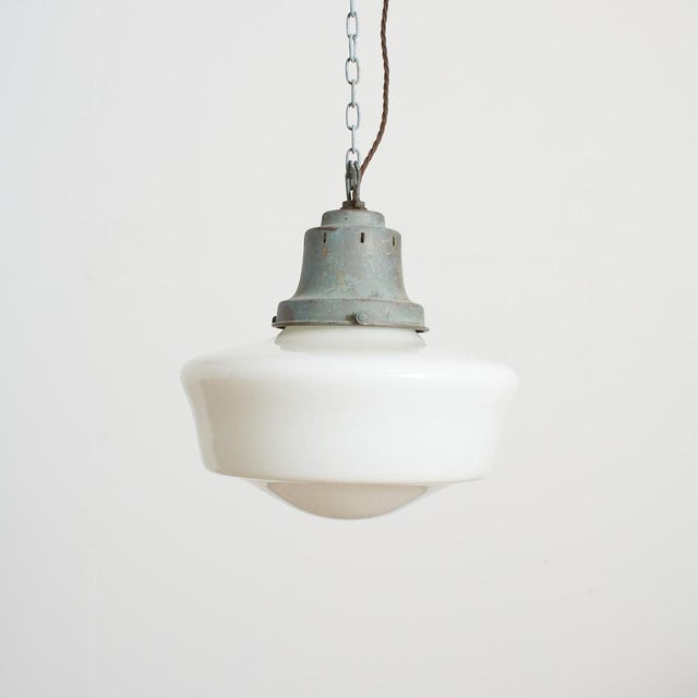 Church Opaline Glass Pendant Light from AS, 1930s For Sale - Image 9 of 9