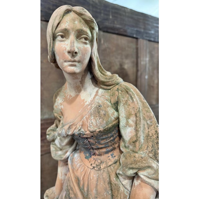 Ceramic Late 19th Century French Maiden Sculpture For Sale - Image 7 of 9