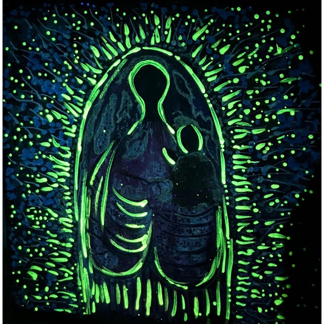 "For My Daughter" Original Bioluminescent 18’c18’ Painting by Vicky Naranjo For Sale - Image 11 of 16