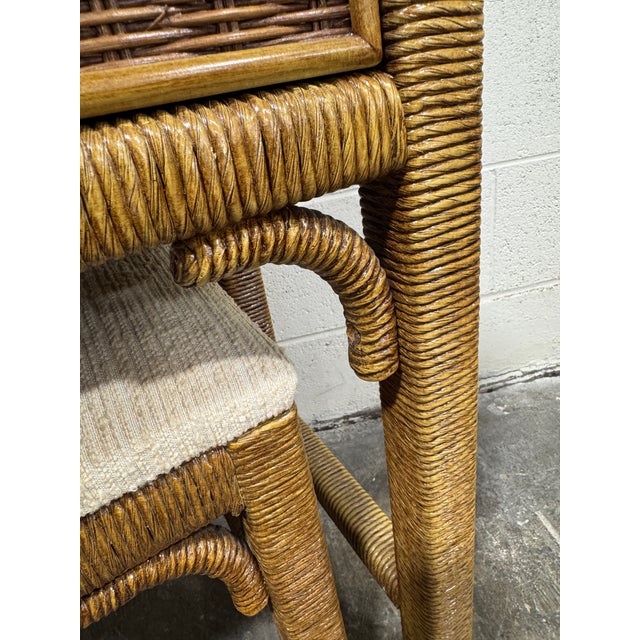 Boho Coastal Henry Link Console & Stools For Sale - Image 9 of 11
