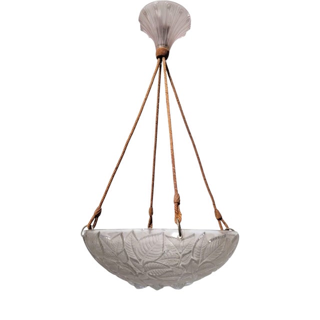 Art Nouveau Charmes Glass Pendant Light by René Lalique for Lalique For Sale