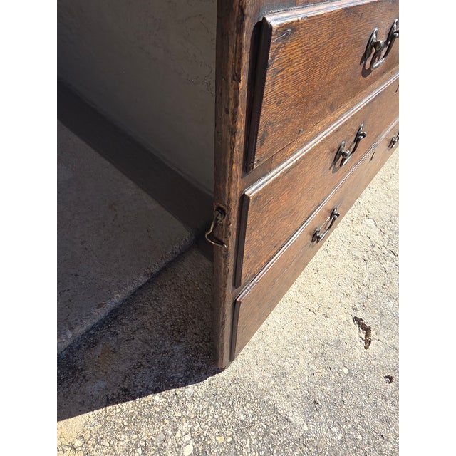 Antique Oak Secretary Chest Front Facade For Sale - Image 4 of 10