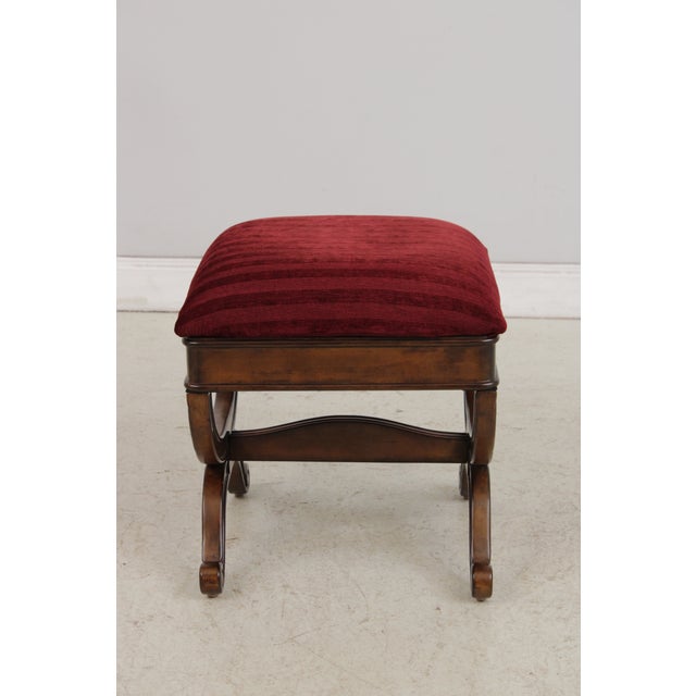 Pair of Mahogany French Style Upholstered Footstools For Sale In Philadelphia - Image 6 of 13