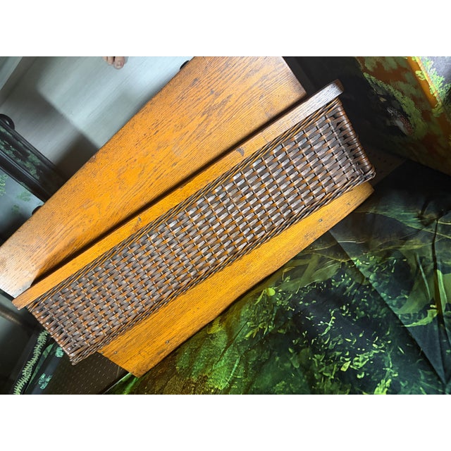 1930s Wicker Rattan Writing Desk & Chair For Sale - Image 12 of 12