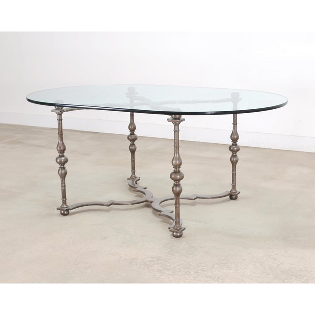 Baroque Formations Iron and Glass Baroque-Style Dining Center Table For Sale - Image 3 of 18