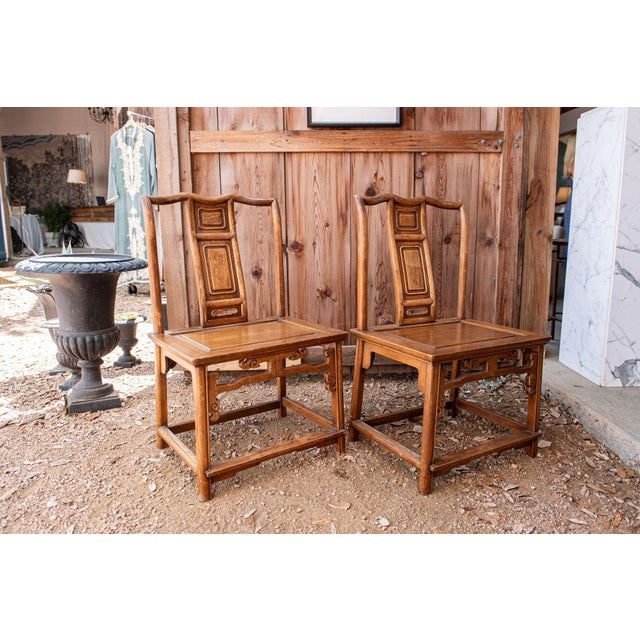 Vintage Asian Side Chairs, a Pair For Sale - Image 11 of 16