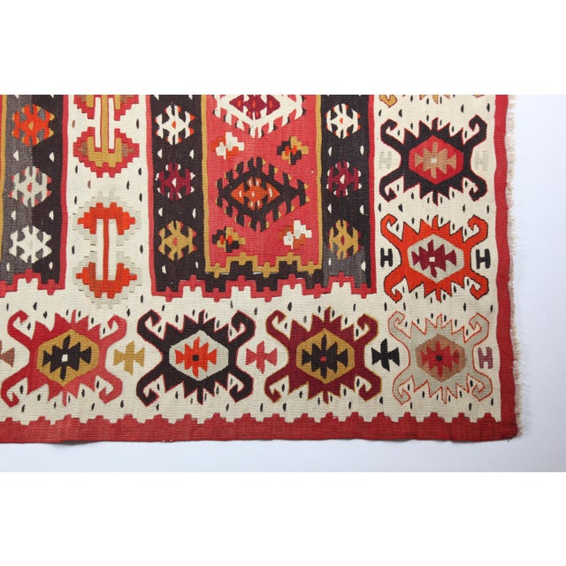 Vintage Turkish Handwoven Kilim Rug -8'6'' X 6' 1'' For Sale In Tampa - Image 6 of 12