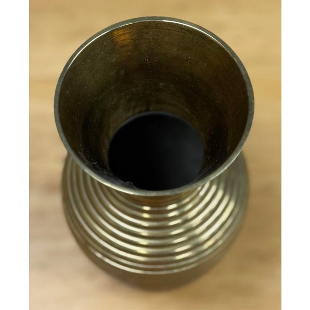 Mid 20th Century Vintage Ribbed Brass Bud Vase* For Sale - Image 5 of 6