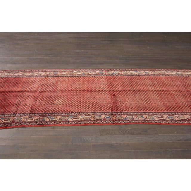 Mid 20th Century Red Vintage Persian Hamadan Wool Runner For Sale - Image 5 of 7