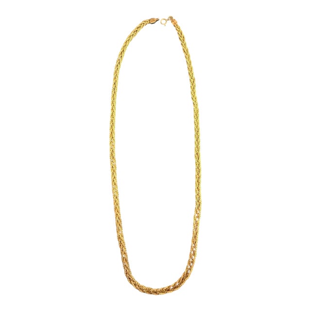 1960’s Herringbone 14k Gf Twisted Mesh Necklace For Sale