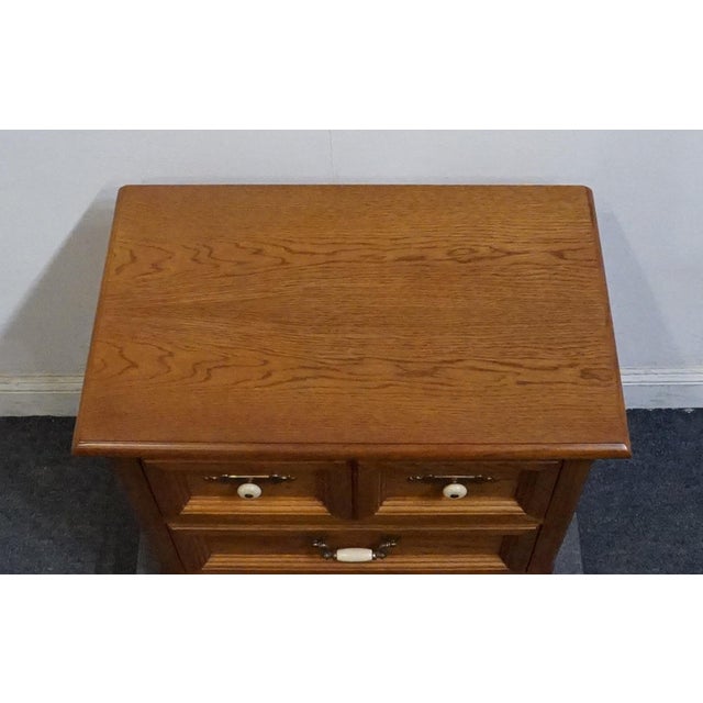 Brown Thomasville Furniture Homecoming Collection Solid Oak Rustic Country Style 26" Two Drawer Nightstand 43811-810 For Sale - Image 8 of 12