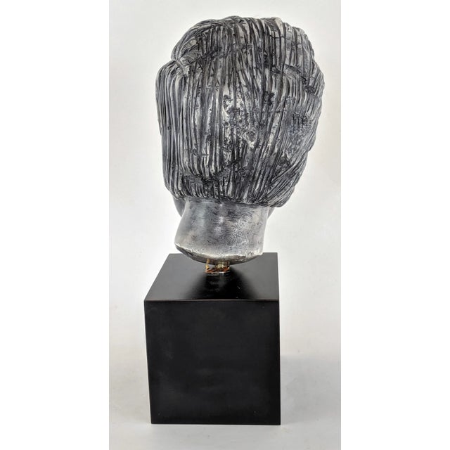 Stone 1980s "The Marked Man" Male Marble Bust For Sale - Image 7 of 11