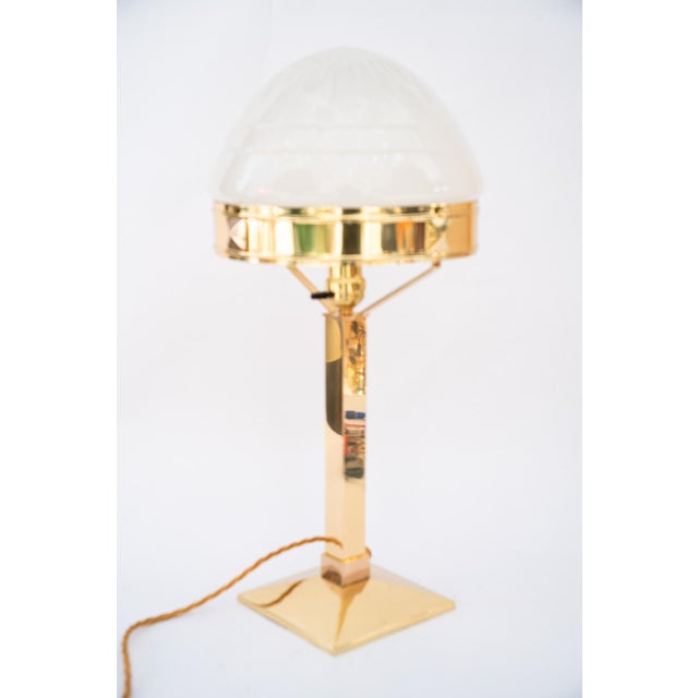 Art Deco Table Lamp with Glass Shade, Vienna, 1920s For Sale - Image 3 of 18