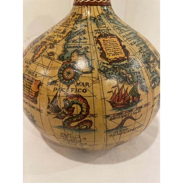 Mid 20th Century Vintage 1960s Italian Old World Map Decanter For Sale - Image 5 of 9