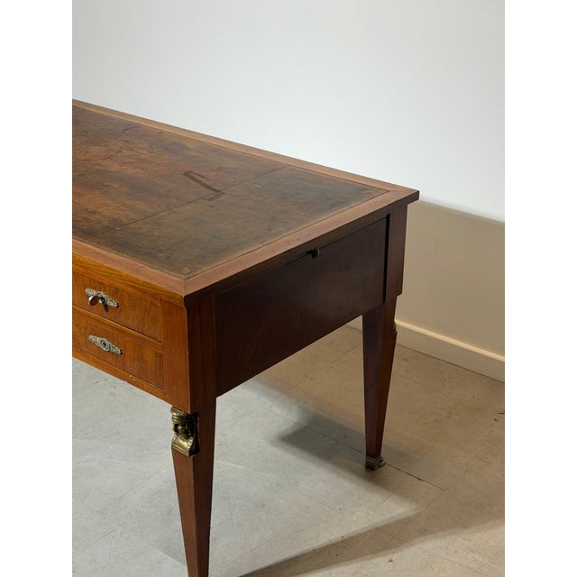 Metal Empire French Executive Desk with Leather Top For Sale - Image 7 of 9
