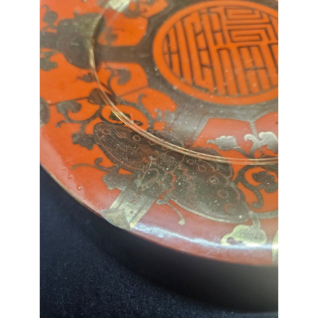 Set of Two, Vintage Japanese Porcelain Dragon Plates For Sale - Image 4 of 6