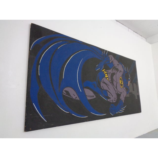 American Artist, Large Batman Street Art Image, Acrylic Painting on Hardboard, 1990s For Sale - Image 9 of 18