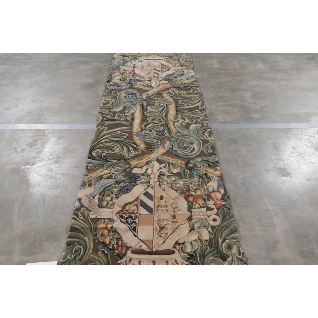 Handwoven in wool, this 3x14 contemporary runner rug is inspired by antique Tudor rugs and tapestries—-a new release from...