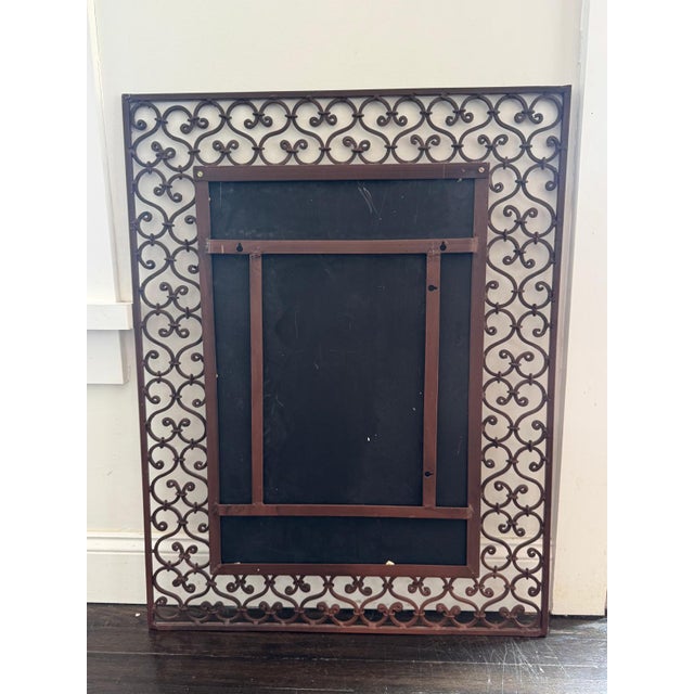 Mediterranean Wrought Iron Scroll Wall Mirror For Sale In New York - Image 6 of 6