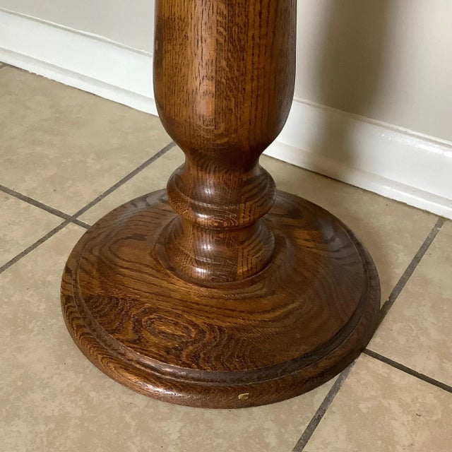 1930s Vintage Oak Pedestal For Sale - Image 5 of 5