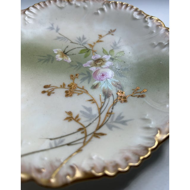 1900s Limoges Hand Painted Floral Porcelain Plates - a Pair For Sale - Image 11 of 18