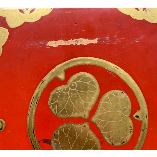 Antique Asian Lacquered Red & Gold Keepsake Box For Sale In Houston - Image 6 of 12