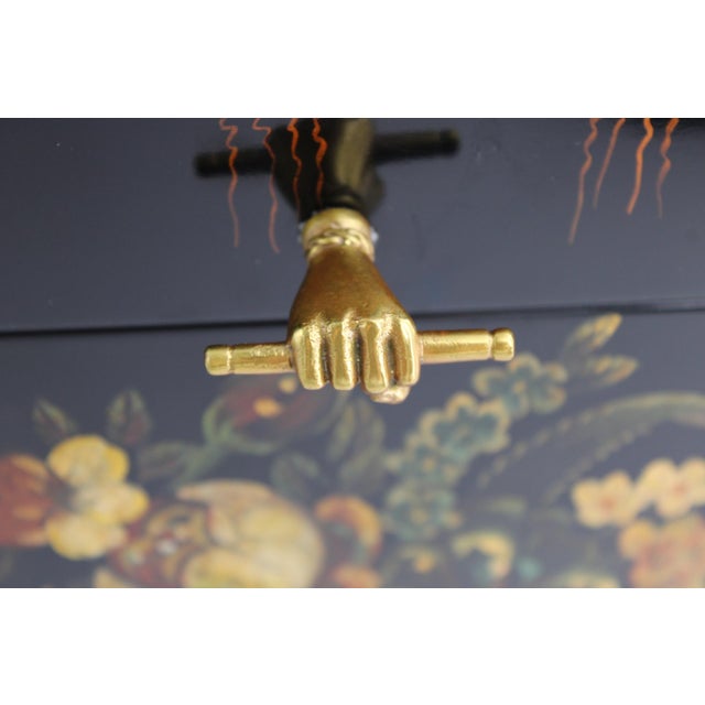 Maitland - Smith 1980s Large Maitland Smith Lacquer Tea Caddy Box Chinoiserie, Mano Fico Latch For Sale - Image 4 of 10