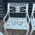 White Vintage Molla Metal Garden Dolphin Arm Chairs, 4 Pieces, Attributed For Sale - Image 8 of 12