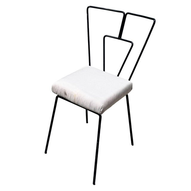 Mid-Century Iron Wire Art Side Dining Geometric Chair by Homecrest, Pair For Sale - Image 4 of 9