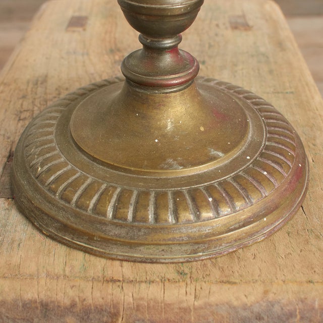 Gold Antique French Brass Rise and Fall Pump Desk Lamp, 1890s For Sale - Image 8 of 11