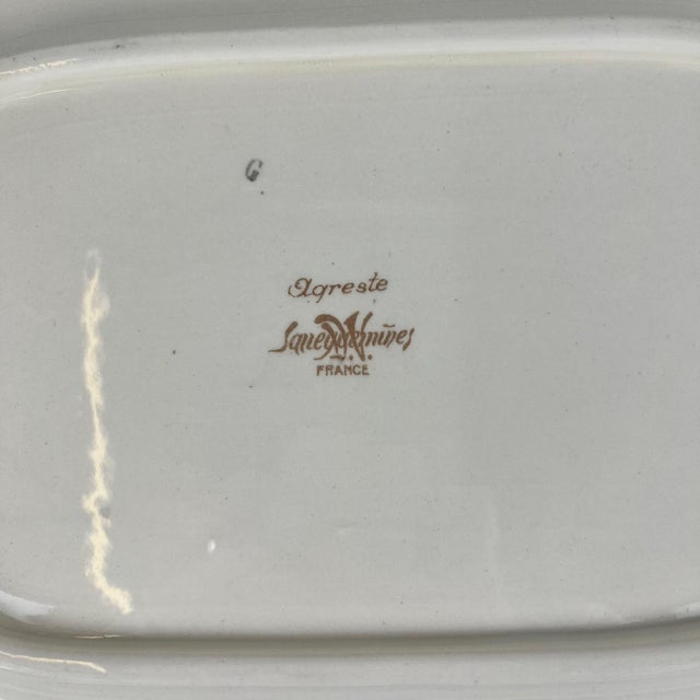 20th Century Rectangular Dish Agreste from Sarreguemines, 1940s For Sale - Image 4 of 10