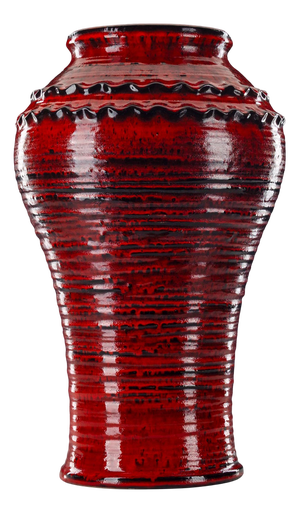Red and Black-Colored Ceramic Model 106 1145 Floor Vase from Jasba, Germany, 1960s