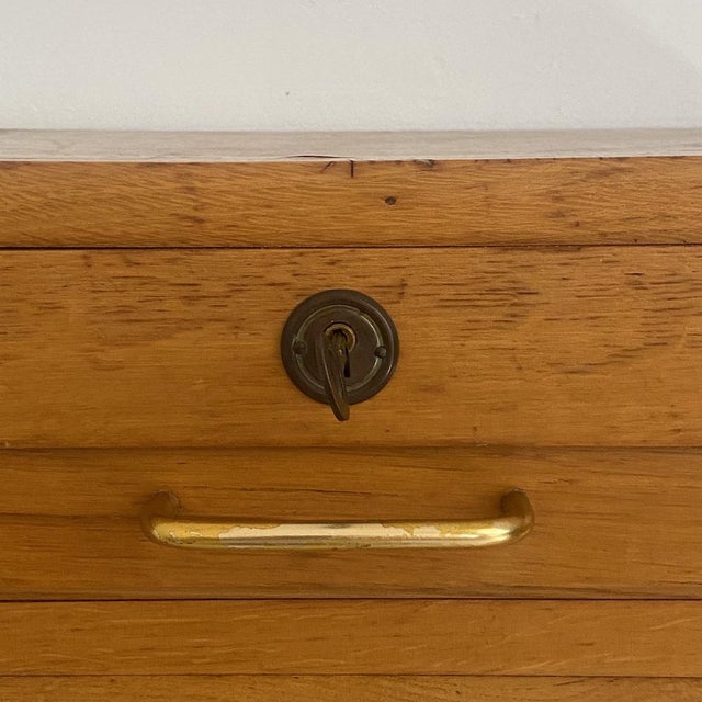 Brown Notarys Cabinet with Roll-Top Door, 1960s For Sale - Image 8 of 13