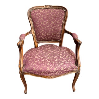 Vintage Louis XV Style Fauteuil Arm Chair For Sale