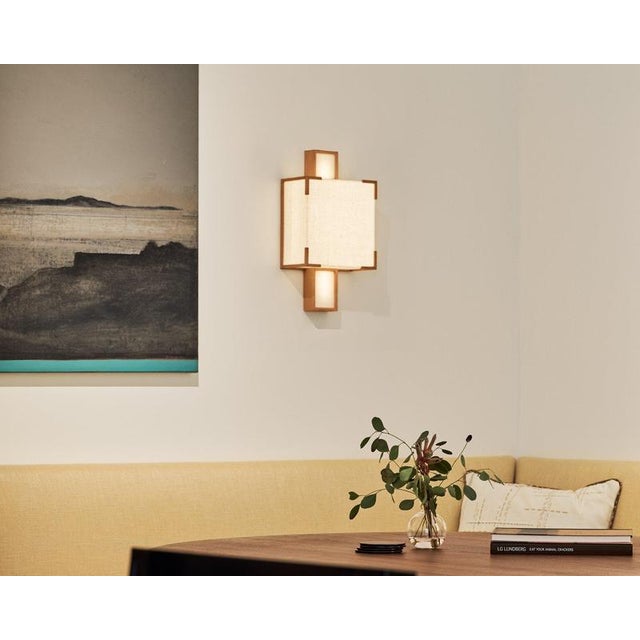 Yoshino wall lamp in cherry wood & fine silk by veermakers unique piece. Dimensions: w 22,8 x d 10,8 x h 41 cm cherry...