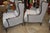 Gray Restoration Hardware Pair Lorraine Gray Velvet Wing Back Bergere Arm Chairs W/ Wood Surround For Sale - Image 8 of 17