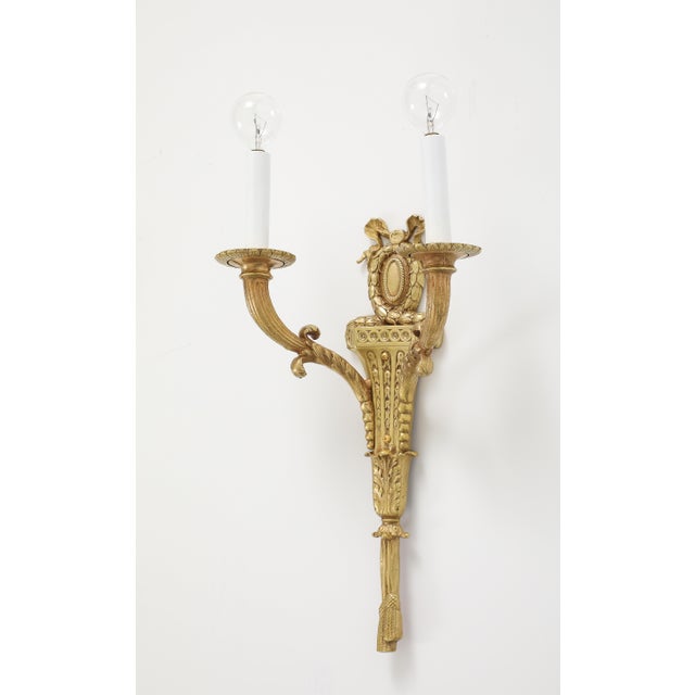1950's French Bronze Sconces - a Pair For Sale In New York - Image 6 of 14