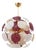 Sputnik Murano Glass Chandelier in Cherry Red, White and Champagne with Brass Structure, 2000 For Sale