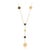 Y-chain 18K yellow gold flower motif necklace, alternating black enamel and yellow gold flowers in unique sizes. Super...