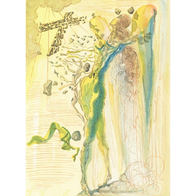 Abstract 1963 Dalí Divine Comedy Engraving Paradis Chant 15 "L'Apparition De l'Arrière-Arrière-Grand-Père" (The Apparition of the Great-Great-Grandfather) For Sale - Image 3 of 9