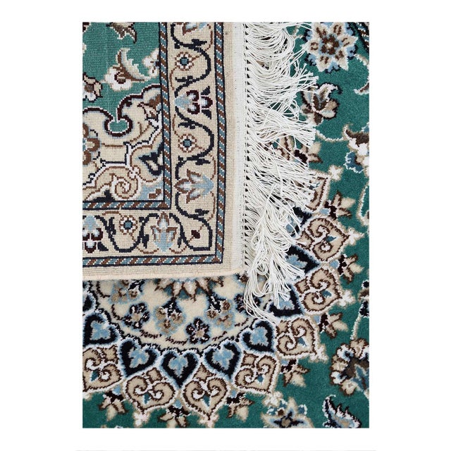 Traditional Pasargad DC Green Fine Hand Knotted Silk & Wool Rug For Sale - Image 3 of 3