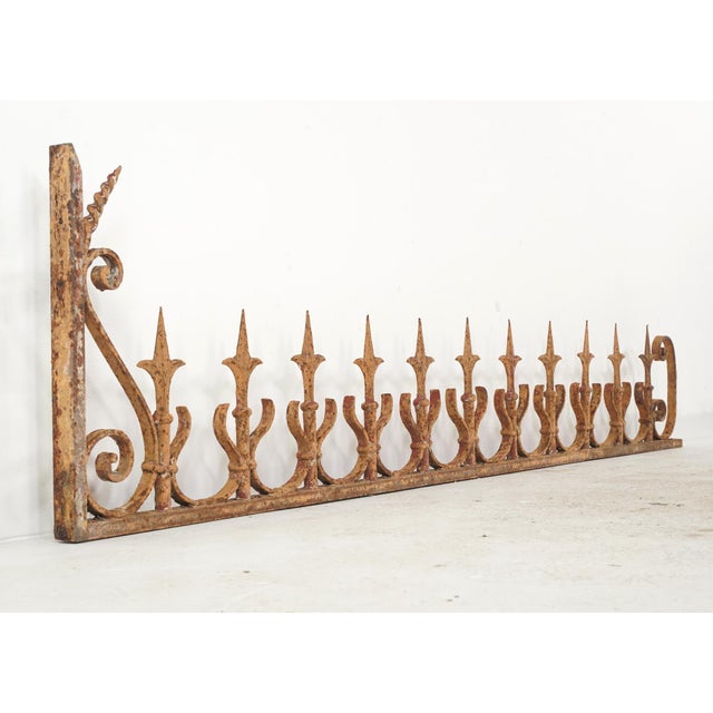 Pair of Antique Gothic Revival Wrought Iron Roof Crestings For Sale - Image 6 of 10