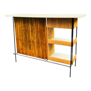 1960s Mid-Century Modern Arthur Umanoff for Raymor Slat Cocktail Bar For Sale