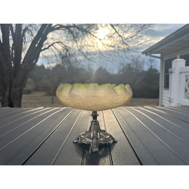 Early 20th Century Loetz Art Glass Silverplate Mounted Compote Centerpiece For Sale - Image 10 of 10