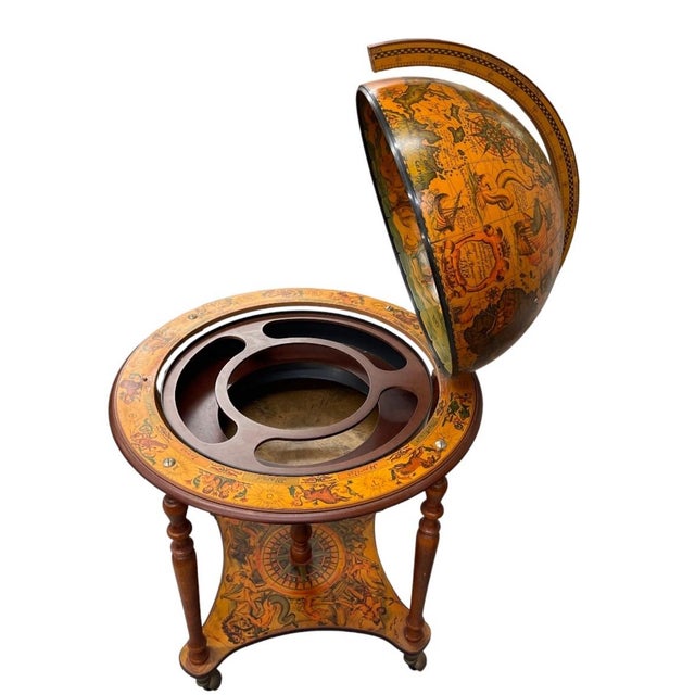 1990s Vintage Italian-Style Globe Bar Cart For Sale - Image 5 of 12